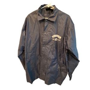 Vintage Navy Blue STARTER Baseball Snap Down Windbreaker Jacket Men’s M MINTY